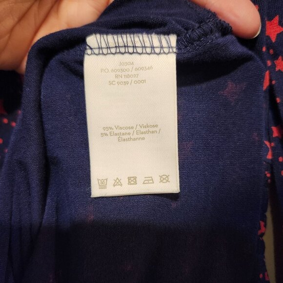 Boden Women's Size 4 Betty Blue Red Star Print Viscose Jersey Dress Long Sleeve - Picture 8 of 8